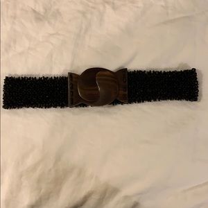 Wood beaded belt